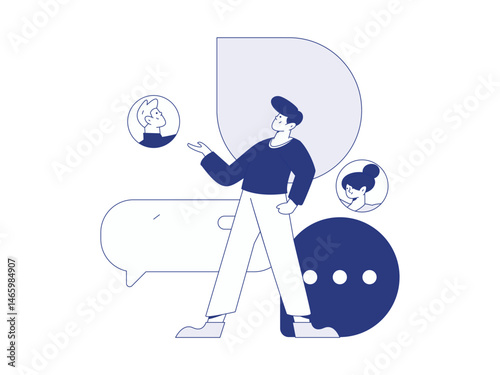 Personnel doing job interview flat vector concept operation hand drawn illustration
