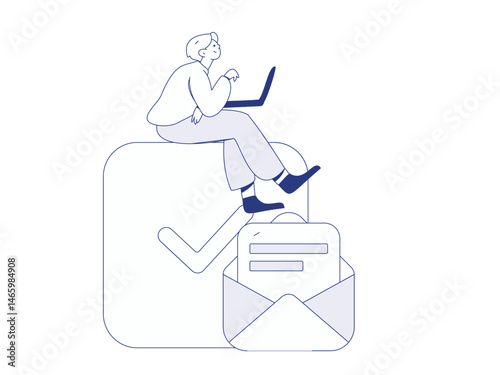 Personnel doing job interview flat vector concept operation hand drawn illustration
