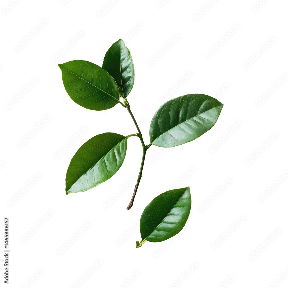 Fototapeta premium Fresh green leaves on stem