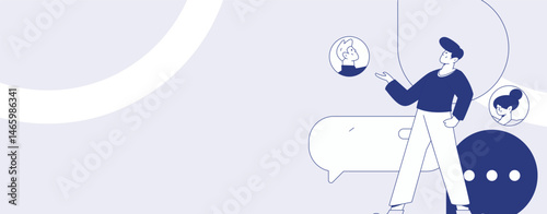 Personnel doing job interview flat vector concept operation hand drawn illustration
