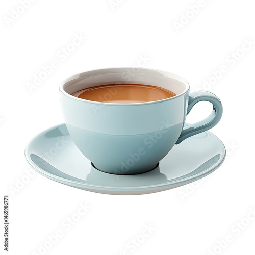 Wallpaper Mural Light-blue teacup and saucer Torontodigital.ca