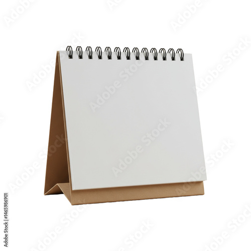 Isolated tabletop calendar with blank pages