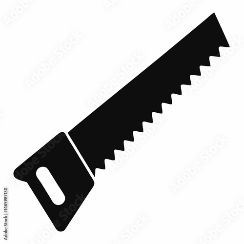Hand saw black vector on white background.