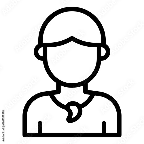 male avatar wear lei outline icon avatar identity