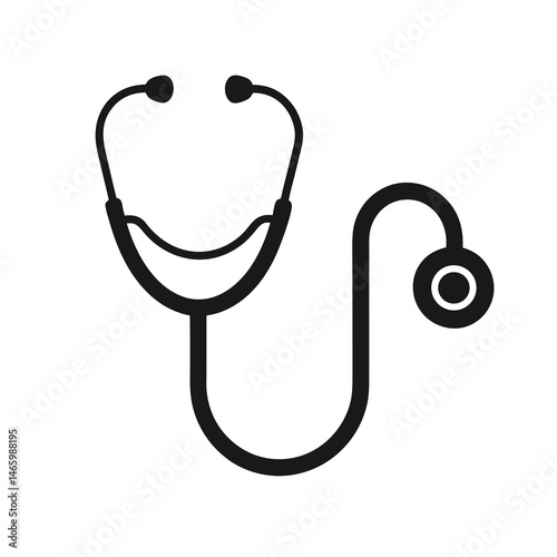 Doctor (physician) stethoscope medical device flat icon