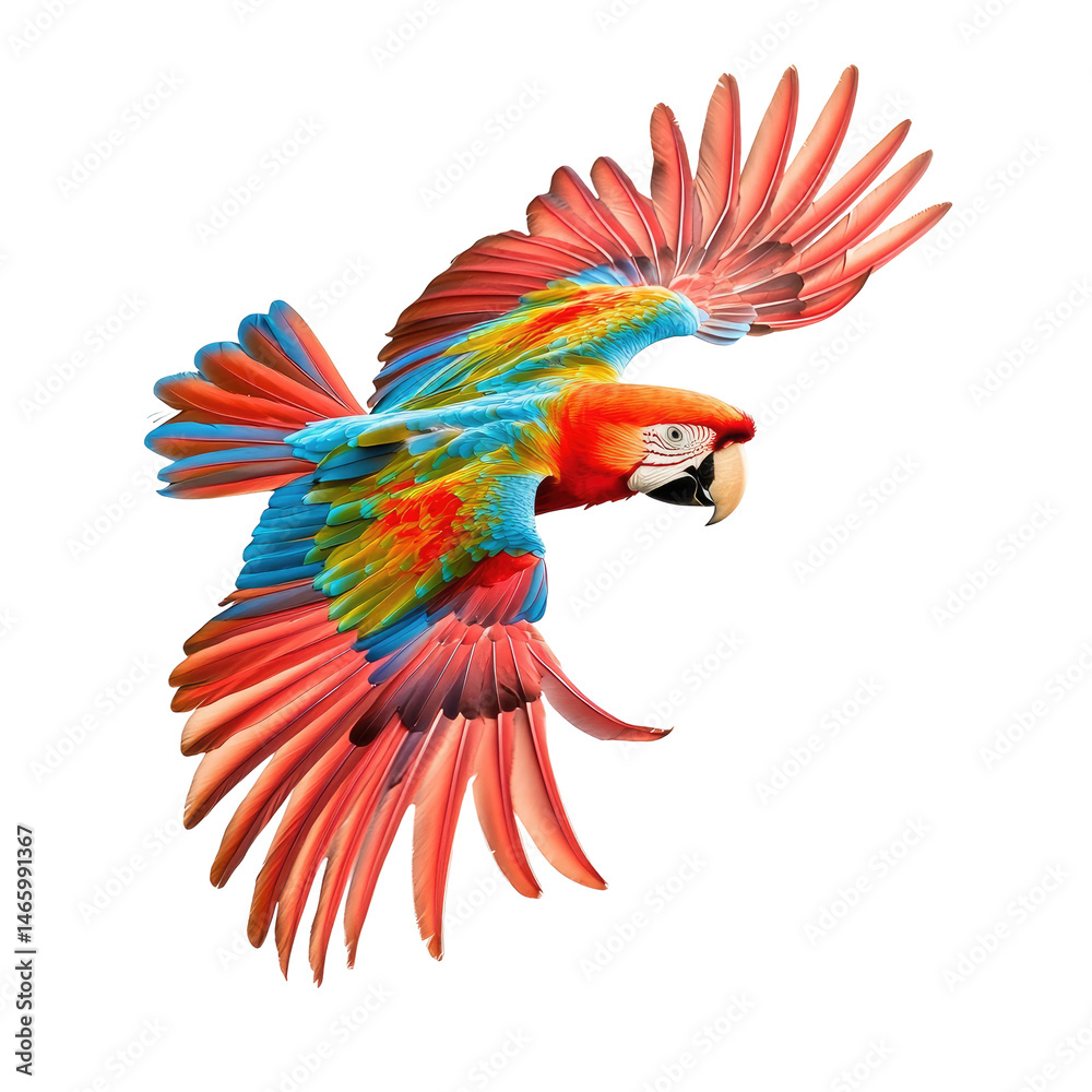 Fototapeta premium Colorful Parrot in Flight (3)