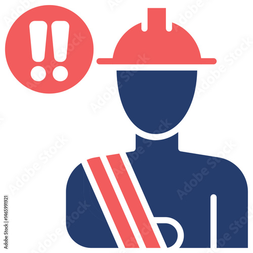 Work Injury glyph color icon