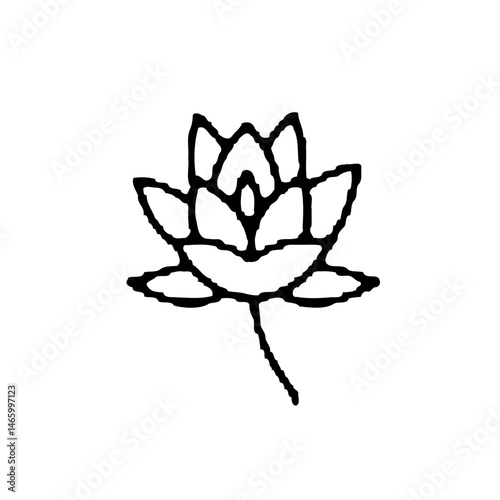 Minimalist lotus blossom illustration conveying purity and spiritual awakening