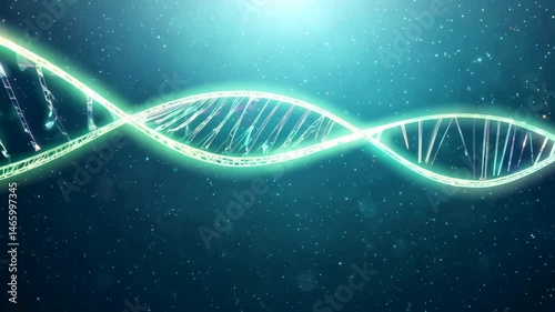 Abstract DNA Double Helix Structure on Blue Galaxy Background 4K.