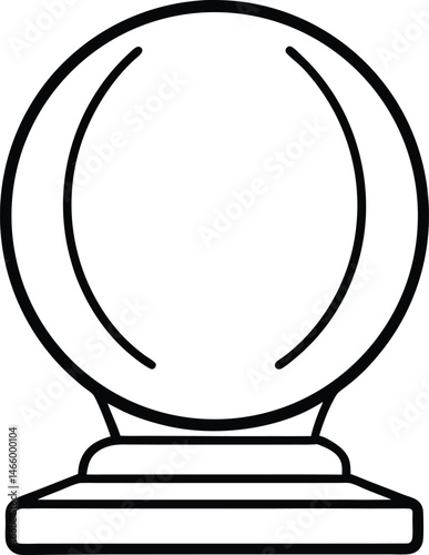 Minimalist Halloween Crystal Ball Line Art Mystical Glass Sphere on Stand