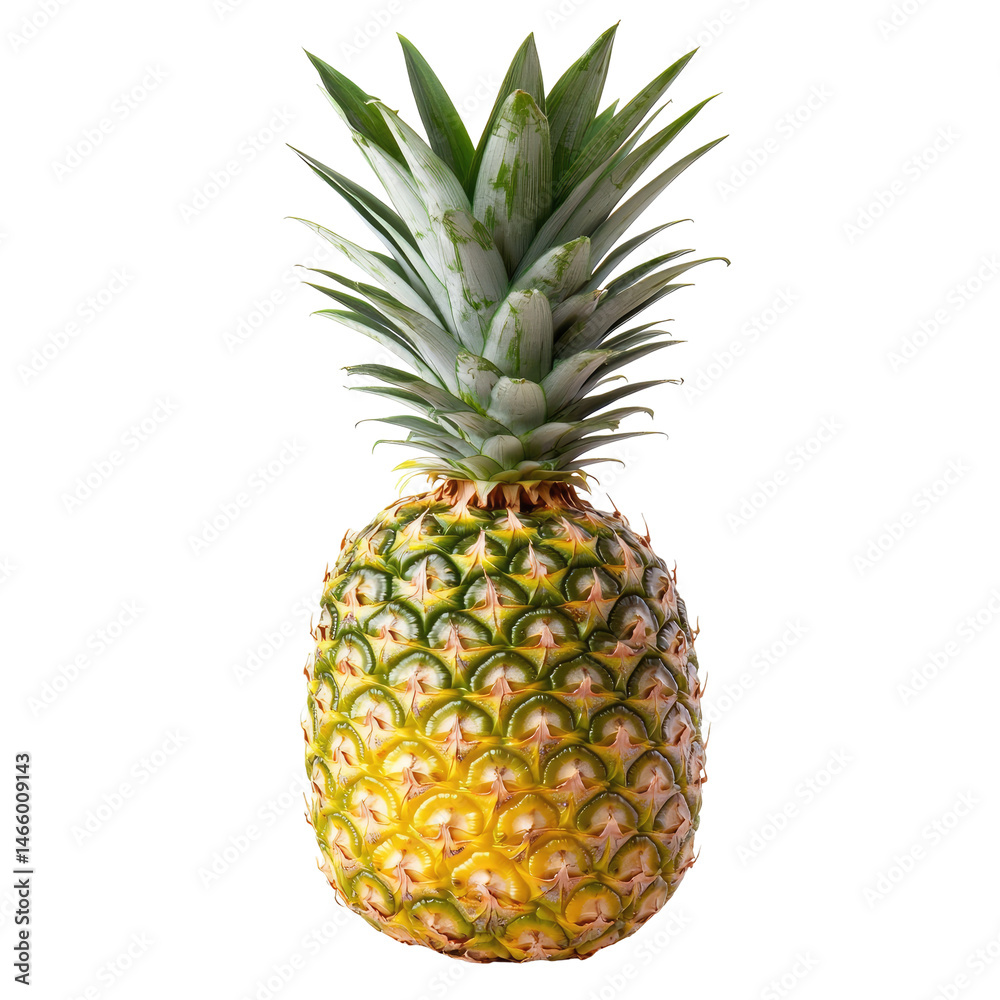Fototapeta premium Ripe Pineapple with Green Crown