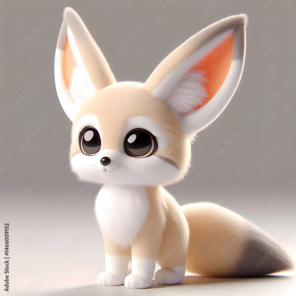 Obraz premium 3d rendering of cute fennec fox