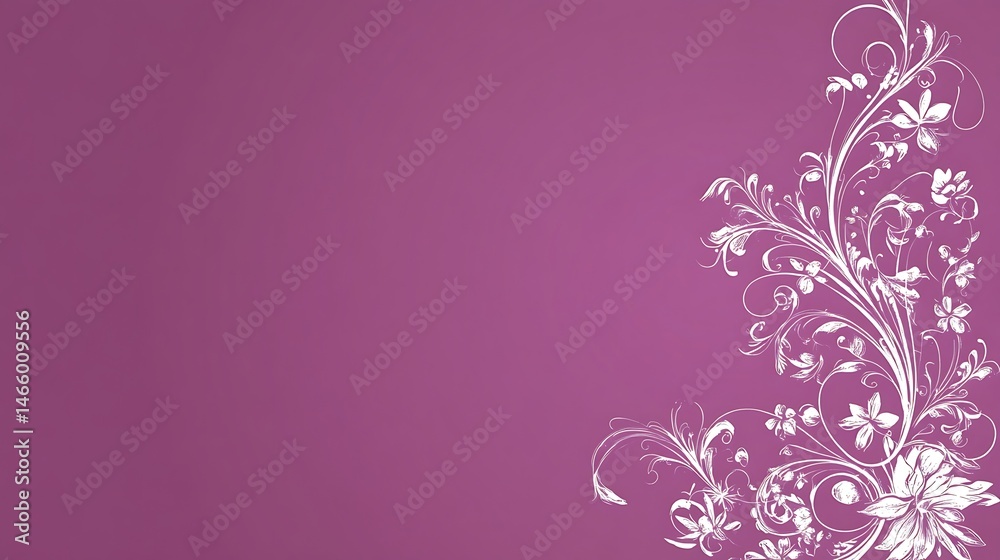 Elegant floral design on mauve background