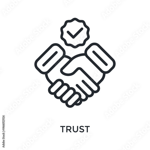 Trust Icon Outline Style. Vector Illustration For Graphic Design