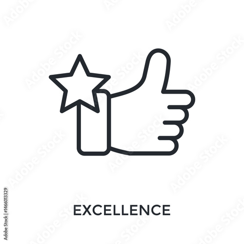 Excellence Icon Outline Style. Vector Illustration For Graphic Design