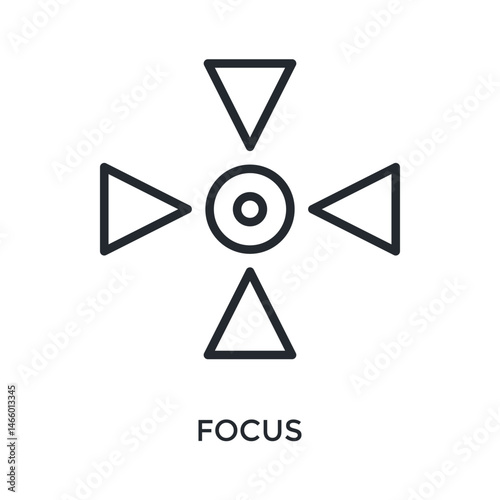 Focus Icon Outline Style. Vector Illustration For Graphic Design