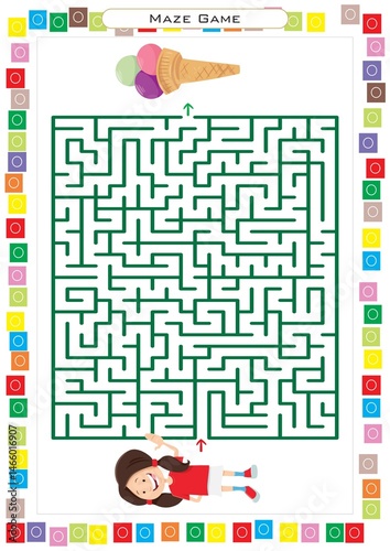 Worksheets for children – kids activity – maze game