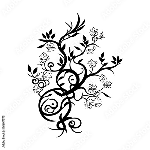 Abstract flora design showing growth with unique style for backgrounds