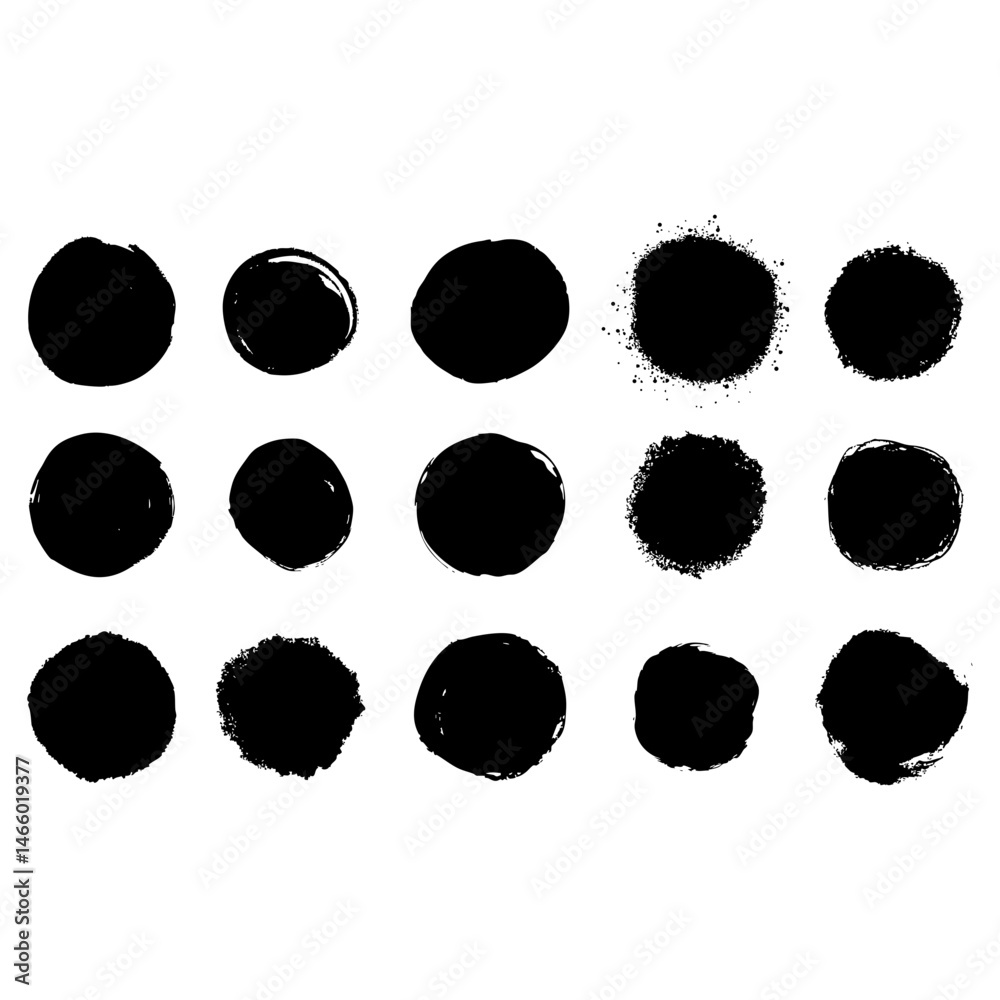 set of black round rough element