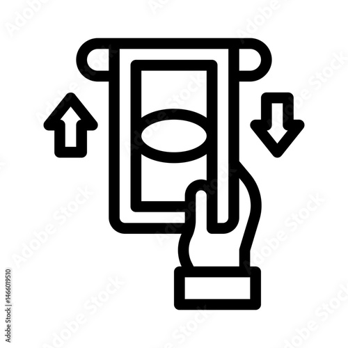 cash withdrawal line icon