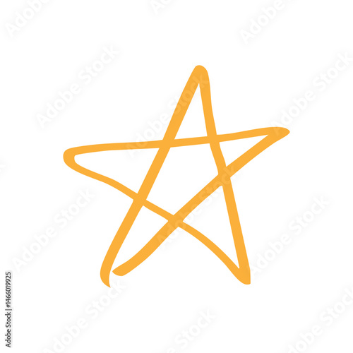 gold star hand drawn