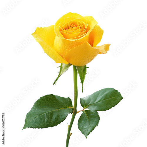 Single vibrant yellow rose