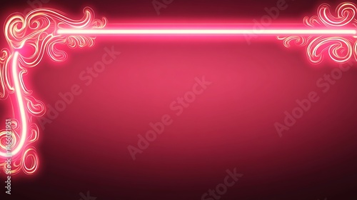 Neon pink frame with ornate design