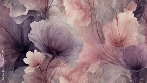 Soft Abstract Watercolor Floral Background – Pastel Botanical Art