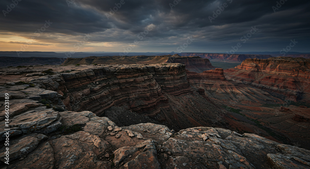 Dramatic canyon landscape photography at sunset with rocky terrain and moody sky scenic view nature Dramatic canyon landscape photography at sunset with rocky terrain and moody sky scenic view nature