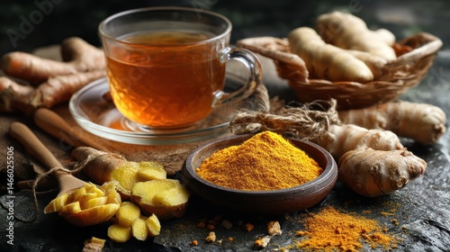 Curcuma Longa and Ginger – Powder, Rhizomes, and Tea for Complementary Medicine Benefits