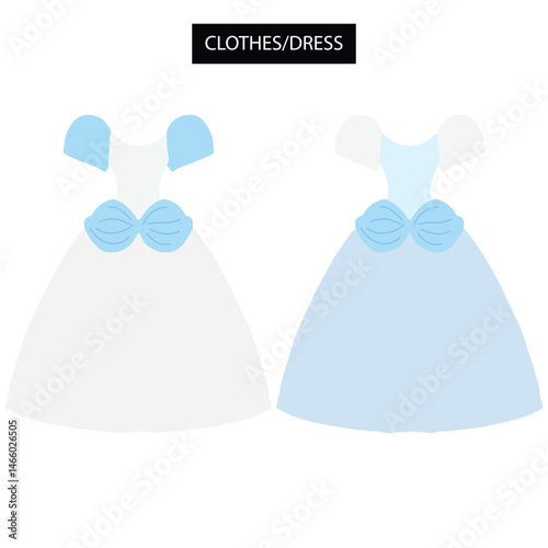 modern casual dress vector set. Fashion female shirt and dress and skirt illustration.