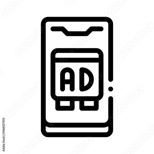 mobile advertising line icon
