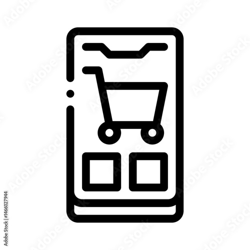 mobile advertising line icon