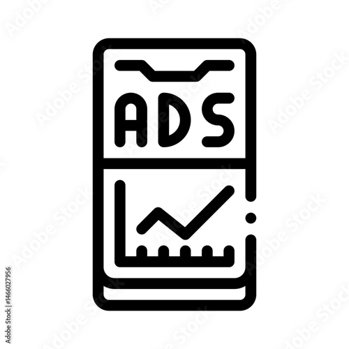 mobile advertising line icon