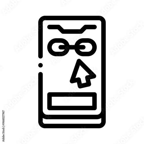mobile advertising line icon