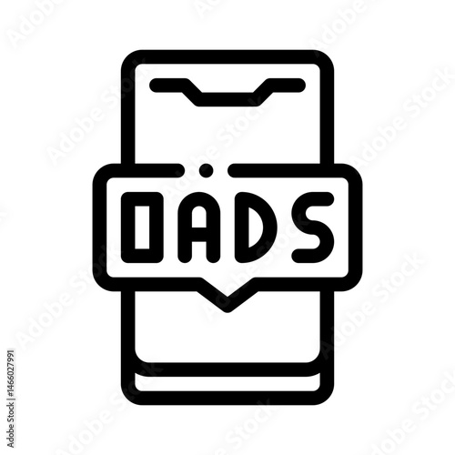 mobile advertising line icon