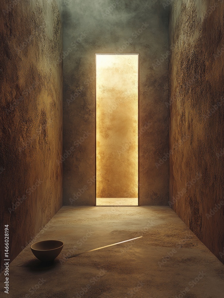 Fototapeta premium Empty room, light from doorway