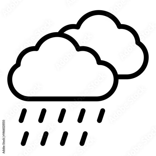 cloud outline icon with rain drops for slow travel weather