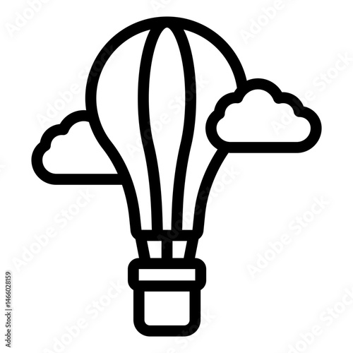 floating air outline icon for slow travel hot air balloon
