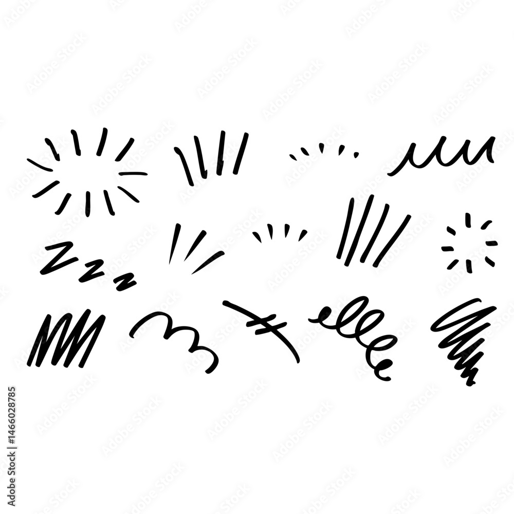 set of hand drawn comic element set of hand drawn comic element