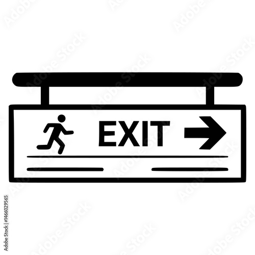 exit board sign subway flat color vector illustration template design