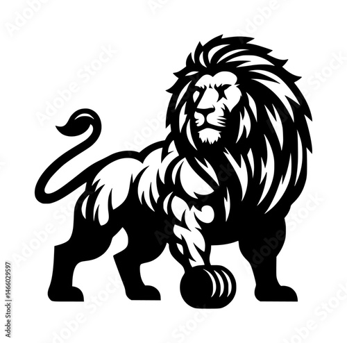Lion head human body vector 