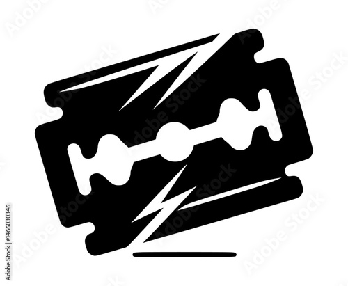razor blade damaged silhouette icon