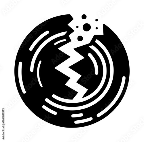 broken plate icon black vector