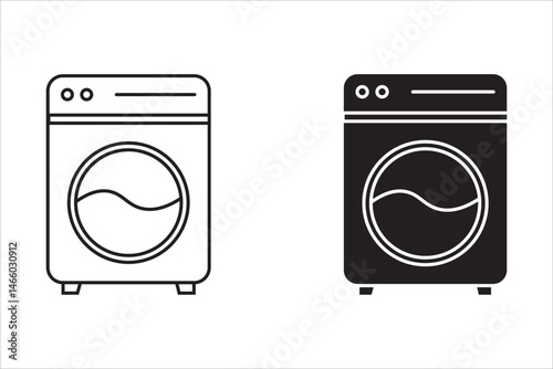 Washing Machine icon set. flat illustration of vector icon on white background