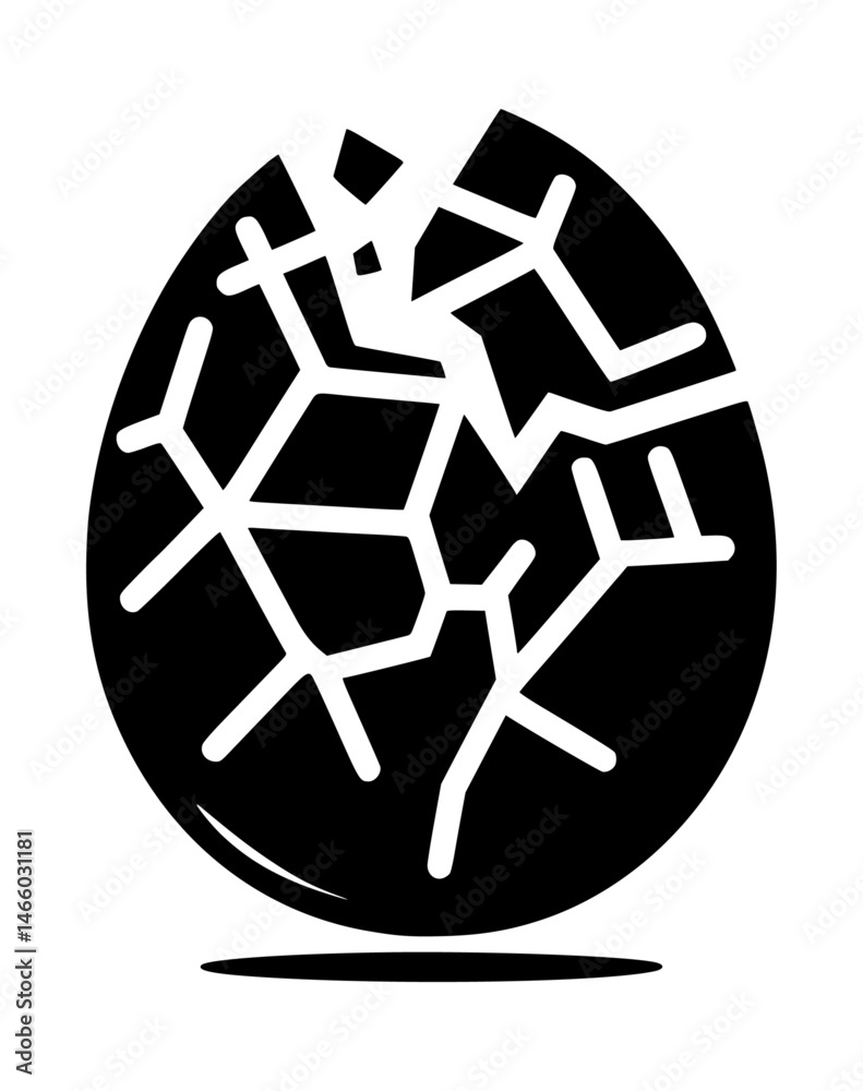 Obraz premium broken egg shell vector icon