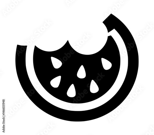 bitten watermelon vector icon