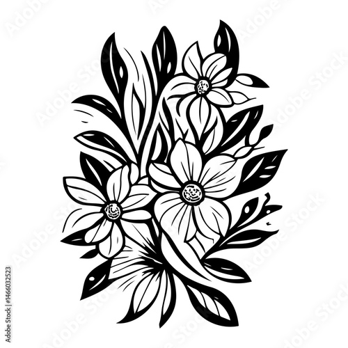 Elegant floral arrangement in black and white, creating contrast and simplicity