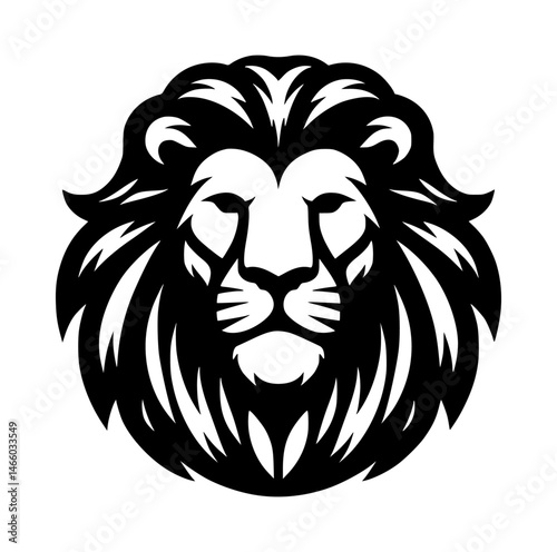 Lion Head Icon Logo Black Vector