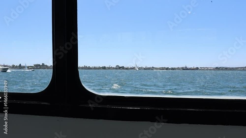 Boats Racing Past Ferry Window